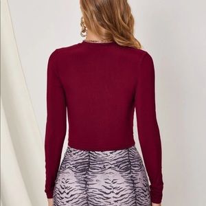 Red long sleeve crop top